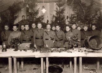 Officers of the 79th Division. Meuse, France. Christmas, 1918.