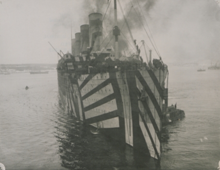 Another view of the Olympic's "dazzle" camouflage.